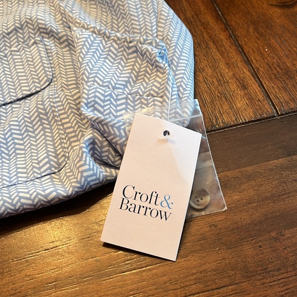 Croft & Barrow Tank Top size M Button Down Blue white - Picture 7 of 7